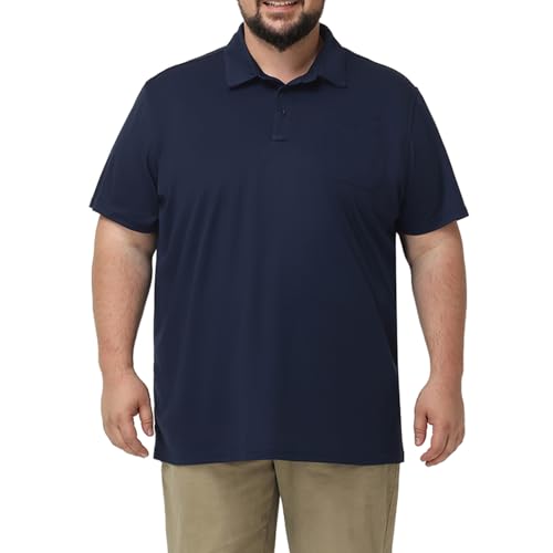 TEZO Men's Big & Tall Polo Shirts Relaxed Fit Short Sleeve Golf Polo