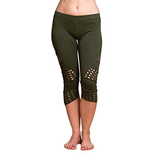 PANASIAM Akali Leggings 3/4 (1401) S in Olive-Green