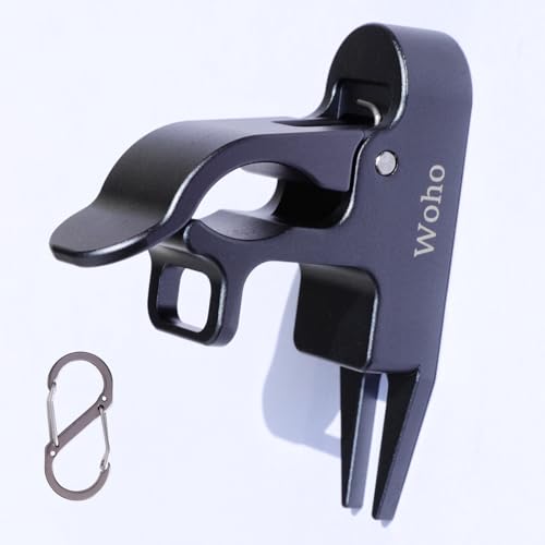 Woho Magnetic Golf Cart Cigar Holder for 30-60 Rings, Aluminum Alloy Clip Holder for Golf Cart with Fork Hold Cigar in The Grass, Golf Cart Accessories with Dual Opening Carabiner, Gift for Men(Gray)