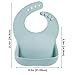 PandaEar Silicone Baby Bibs Set of 3 for Toddlers, BPA Free Waterproof Adjustable Feeding Bib with Large Pocket Food Catcher (Blue)