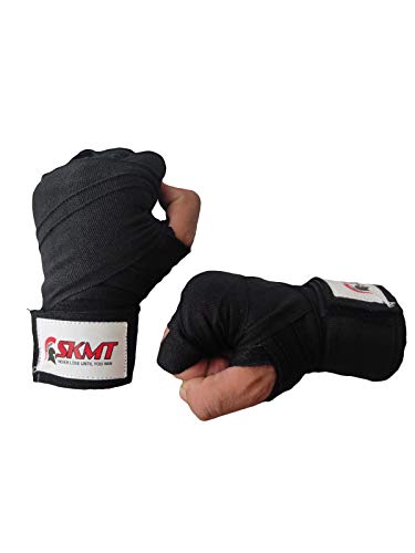 Image of SKMT Never Lose Until You Win Hand Wraps, Hand Wraps for Boxing, Boxing Hand Wrap /Punching Hand Wraps Length 180 inch (Black)