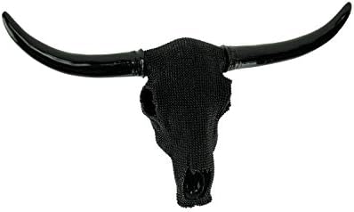 Black Beaded Bull Western Steer Skull Wall Decor