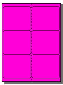120 Label Outfitters® 4 x 3-1/3 inches Fluorescent Neon Magenta - Pink Labels, 20 Sheets