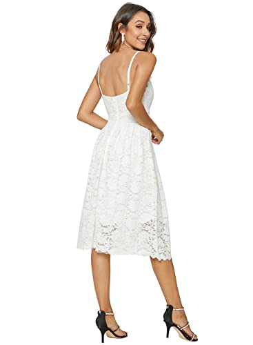 Womens Lace Floral Overlay V Neck Sexy Sleeveless Cocktail Party Swing Wedding Dresses3