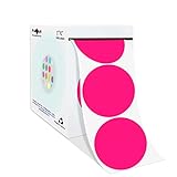 PARLAIM 2”Color Coding Labels Stickers,500PCS Round Adhesive Circle Dot Stickers for Inventory Fluorescent Pink