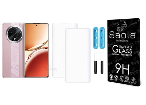 Image of Saola 2-Pack UV Curved Tempered Glass for Oppo F27 Pro | 9H Hardness | Edge-to-Edge Full Screen Coverage | UV Light Installation | Scratch Resistant | Case Friendly Screen Protector. (6.7 Inches)