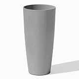 Veradek Mason Series Vega Planter - Round Tall Planter for Indoor or Outdoor Porch/Patio | Made from Plastic-Stone Composite with Drainage Holes | Modern Décor for, Flowers, Interior Plants