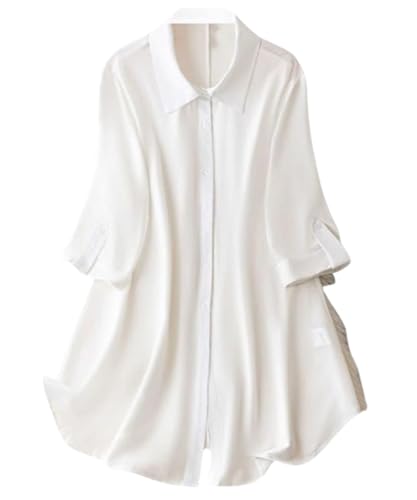 Image of Leriya Fashion Dresses for Women Western| Women's Solid Long Shirt for Women | Casual Button Down Tunic Top | Collared 3 /4 Roll-Up Sleeve Loose Fit Office Wear Shirt | Longline Western Top Or Dress