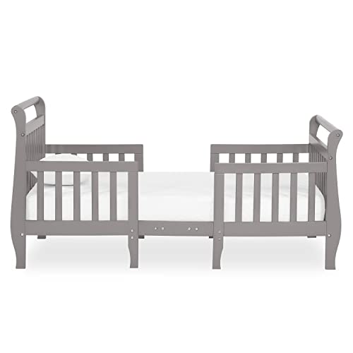 Dream On Me Emma 3-In-1 Convertible Toddler Bed In Storm Grey, Converts To Two Chairs And-Table, Low To Floor Design, Jpma Certified, Non-Toxic Finishes, Safety Rails #TOP1