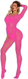 AMhomely Fishnet Bodysuit for Women Sexy Lingerie Teddy Babydoll One Piece Romper Sexy Ladies Mesh Babydoll Lingerie Underwear Nightwear Sleepwear Clearance