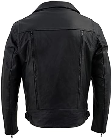 Milwaukee Leather LKM1781 Men's The Legend Classic Black Premium Leather Motorcycle Jacket w/Quilted Liner