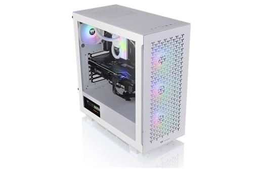 Gabinete para PC Thermaltake V350 TG ARGB Air Snow White, Torre Media ATX, Panel de Vidrio Templado de 4 mm, Incluye 4 Ventiladores, Color Blanco miniatura 2