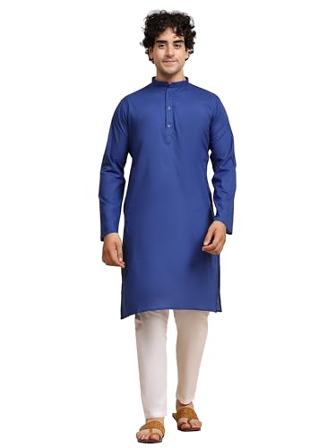 Image of SKAVIJ Men's Casual Kurta Pajama Set Regular Fit Traditional Dress Yoga Outfit