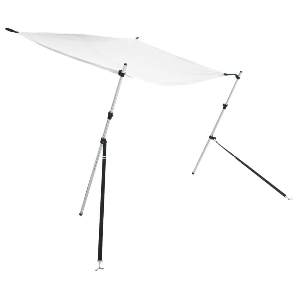 vidaXL Toldo T-Top Extensión, Capota Impermeable para Barco de Pesca Esquí, Cubierta de Embarcación, Pantalla de Extensión de Cortina, Blanco