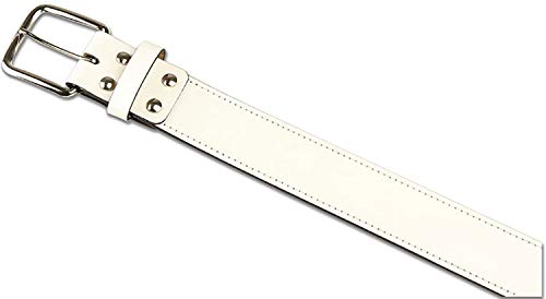 Champro Mens Athletic Genuine Bonded Leather Belt, White, XX-Large US