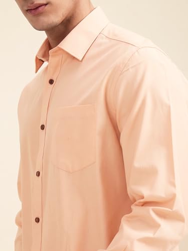 Image of Cozytton Men's Pure Cotton Solid Stylish Casual & Formal Wear Shirt | Stylish Regular Fit Full Sleeve Comfortable Office Party Trendy Shirt - Multi Color