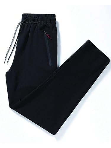 Men's Pants Men Drawstring Waist Zipper Pants Casual3