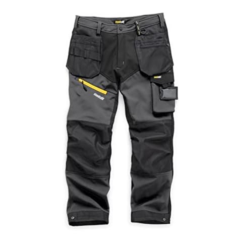 StandSafe WK009XT Men's Xtreme Winter Softshell Work Trouser Utility Pants, with Holster Pockets, Internal Knee Pad Pockets, Warm, Windproof & Water-Resistant Fabric Grey/Black Cover