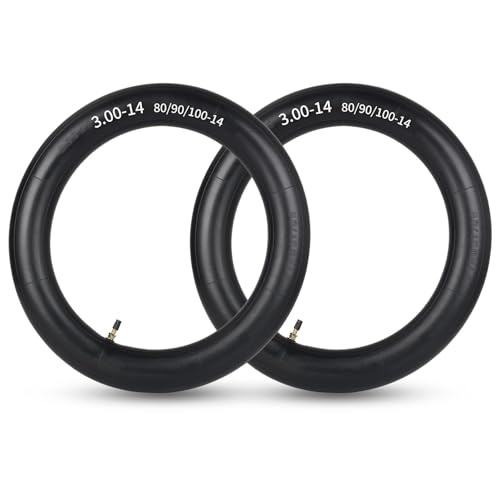 Image of GICOOL 3.00-14 inch (90 /100-14) Dirt Bike Replacement Inner Tubes, 2 Pack with TR4 Valve Stem, Fits for 110cc 125cc 140cc 150cc 160cc Dirt Bikes Pit Bikes