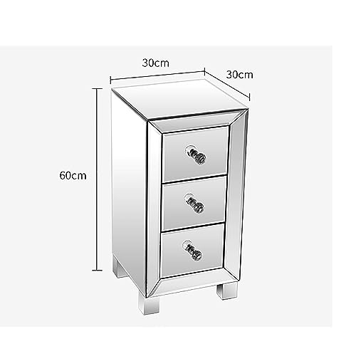 Table de chevet miroir petite table d'appoint moderne 3 tiroirs chambre