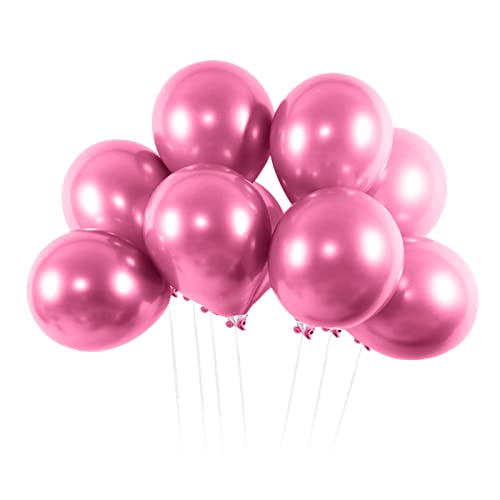 OOTDAY 50 Piezas Globos de Cumpleaños, Globos Rosas, 12 Pulgadas(30cm) Globo Metalico, Látex 100% Natural, Bombona Helio Globos, Decoración de Boda