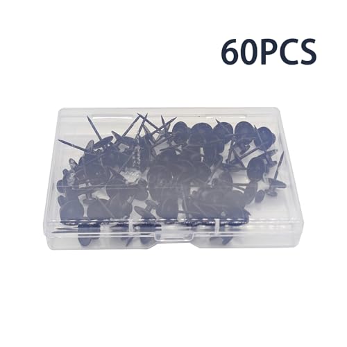 Image of Joywayus 60 Pcs Push Pins Wall Hooks, Double Headed Nails for Hanging Pictures, Key Holder Wall Mount (Black)