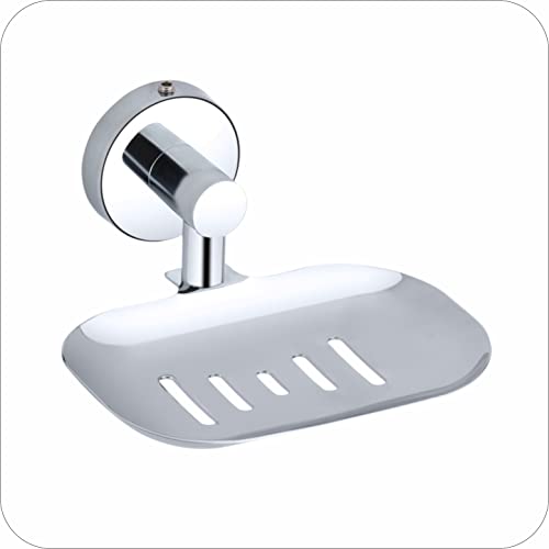 Image of Premium Stainless Steel Wall-Mounted Soap Dish for Bathroom and Kitchen | Rustproof Chrome Finish Soap Holder with Drainage Slots | Elegant Space-Saving Soap Case Stand