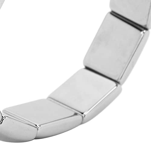Terahertz Bracelet, Silver Rectangle Beads Stretch Bangle Stress Relief Natural Healing Stone For Woman Men Beauty Gifts #TOP5