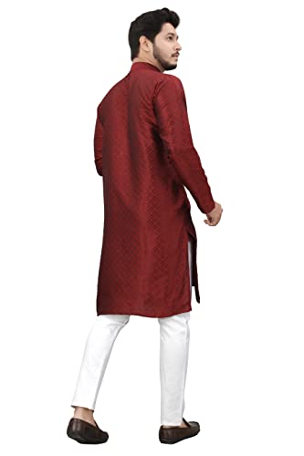 Image of More & More Men's Jacquard Cottan Blend Kurta