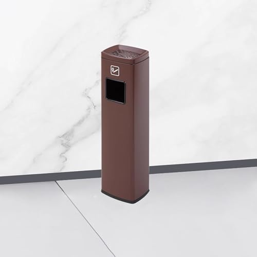 Outdoor Trash Can with Detachable Ashtray, Vertical Cigarette Ashtray for Bars, Offices, and Hotels, Heavy-Duty Design, Thickened Base, 9.1x7.3x27.0in (Black)