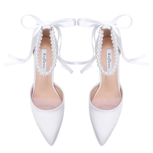 Pearl Heels Wedding Shoes for Bride Closed Toe Bridal Shoes Wedding Party Pumps2