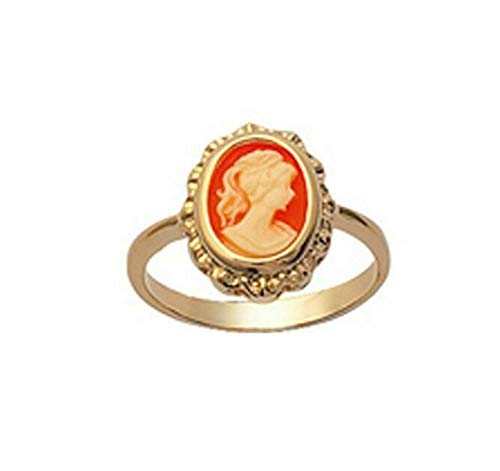 Bague camée plaqué or 18k taille 52 anti allergie bord ciselé