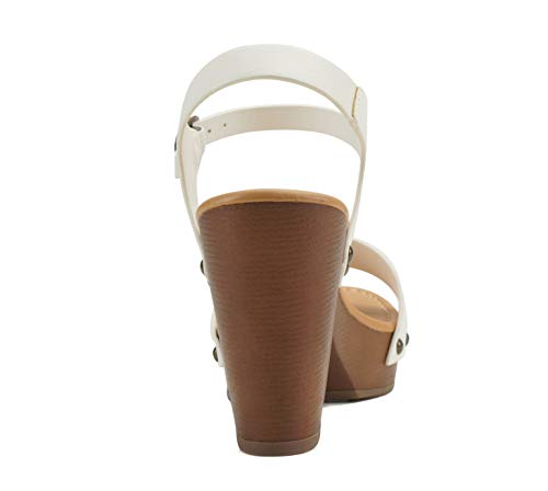 Image of Soda CHIVAS ~ Women's Bold Buckles Studded Wedge Sandal