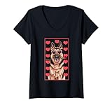 Photo Gallery donna german shepherd valentines day heart dog lover maglietta con collo a v Photo Gallery donna german shepherd valentines day heart dog lover maglietta con collo a v
