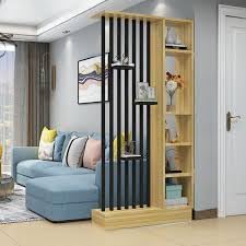 Image of MKH KRAFTS Hand Carved Wooden Room Divider & Partition Panel Decorative Room Separator Open Divider for Living Room Kitchen Office (Iron-RODES) (72 X 48 Inch (7 Rodes)