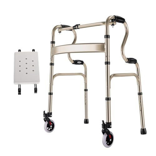 SFKLYU 2 in 1 折りたたみ式歩行器 & 取り外し可能なアームレスト プラットフォーム ウォーカー 軽量アルミニウム製 高齢者、身体障害者、身体障害者向け 歩行補助器具,A2
