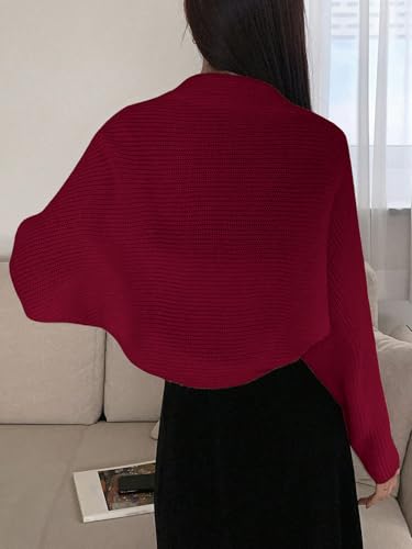 Image of SweatyRocks Women's Open Front Cropped Cardigan Long Sleeve Bolero Shrug Sweater
