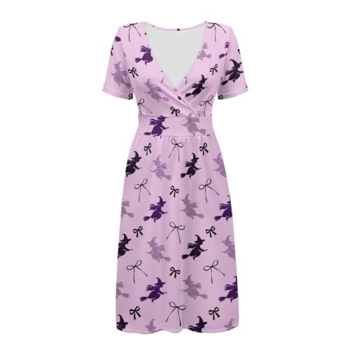 Image of Women's Summer Dresses Short Sleeve Formal Dresses with Pockets