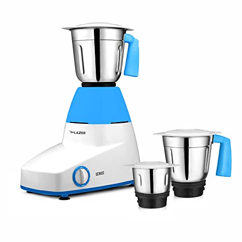 Image of Lazer Genius 3 Jars 550W Mixer Grinder (White Sky Blue)