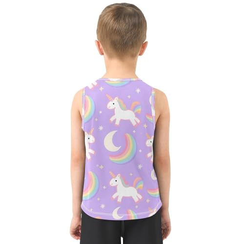 Boys' Tank Top Shirt Unicorn Purple Pattern Sleeveless T-Shirts3