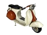 Photo Gallery grande scooter vintage in ottone: vespa retro bianco ecru e marrone tabacco, lunghezza 28 cm Photo Gallery grande scooter vintage in ottone: vespa retro bianco ecru e marrone tabacco, lunghezza 28 cm