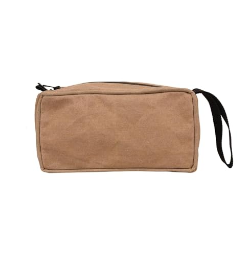 Covers & All Waxed Canvas Bag, 18 oz 600 GSM Canvas Pouch Utility Dopp kit, Multipurpose Storage Travel Bathroom Makeup Toiletries Stationery Tools (Tan, 11" L X 6” W X 6” H)