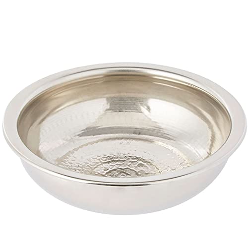 Orientalische runde Hamam Schale aus Messing Wakur 19cm groß Silber | Orient Dekoschale mit hoher Rand | Marokkanisches…