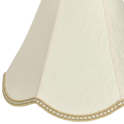 TOOTOO STAR Small Scalloped Lampshades,6\" x 13\" x 9.25\" bell shaped Lampshade, handmade beige DIY Vintage lamp shades for Floor or Table Lamp - Thumbnail 5