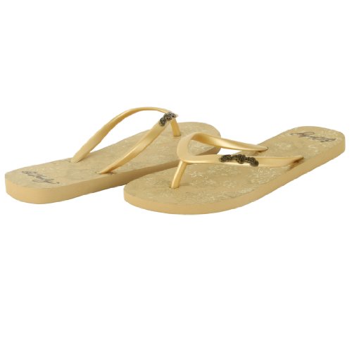 ED HARDY Women's Capistrano Flip Flop Sandal - Gold - 8
