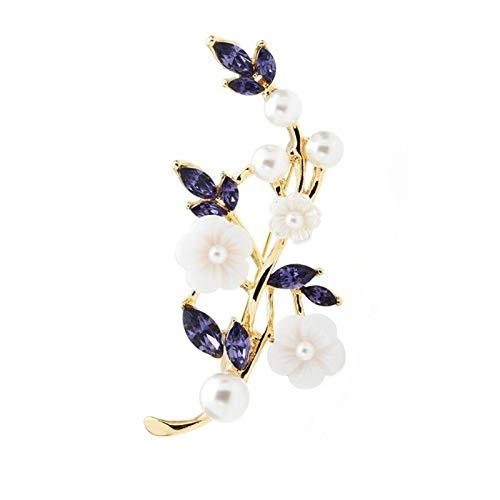 Broche fleur blanche en strass et acrylique WXKAGF pour femme