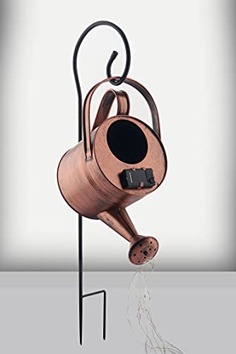 TekValue Star Shower Garden Art Light LED Watering Iron Can Fairy Lights Waterproof Solar Power Outdoor Night Light Store Light Energy During the Day Release Electricity Energy at Night Cover