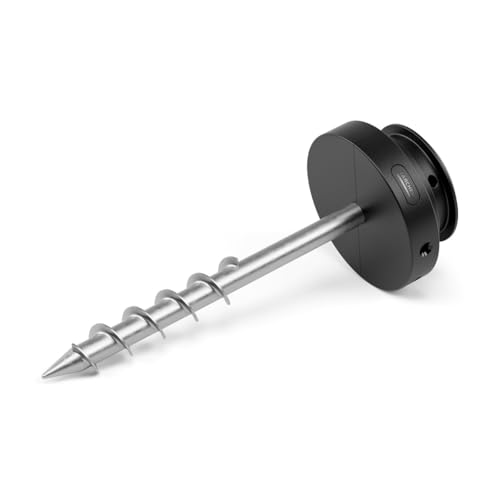 Kärcher Piquet pour dévidoir : piquet en métal avec niveau à bulle intégré, placement flexible, rayon pivotant à 360°, noir