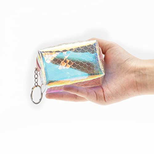 6Pcs Coin Purse Fish Scale Pattern Coin Purse Coin Pouch Cute Coin Purse Zipper Storage Bag #TOP1