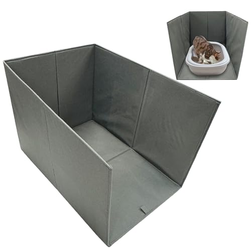Bhyhok Cat Litter Box Enclosure Splash Guard Large Foldable Removable Mat, Tall for Litter Contained...